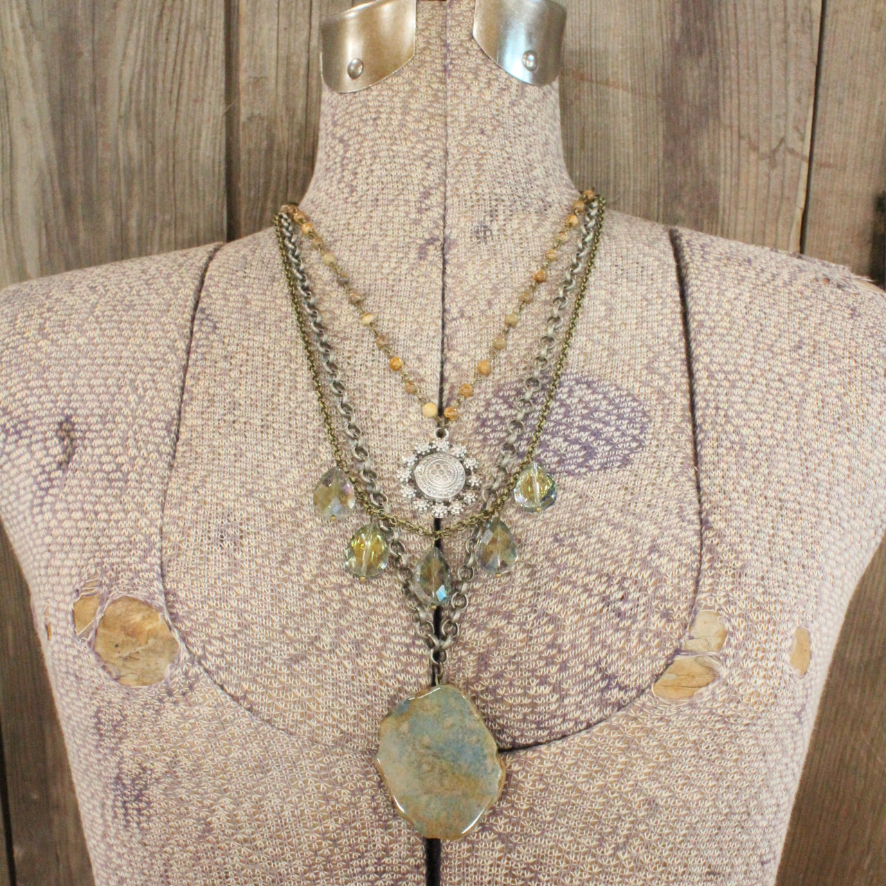 Rich & Elegant Earth Tone Bling Layered Necklace