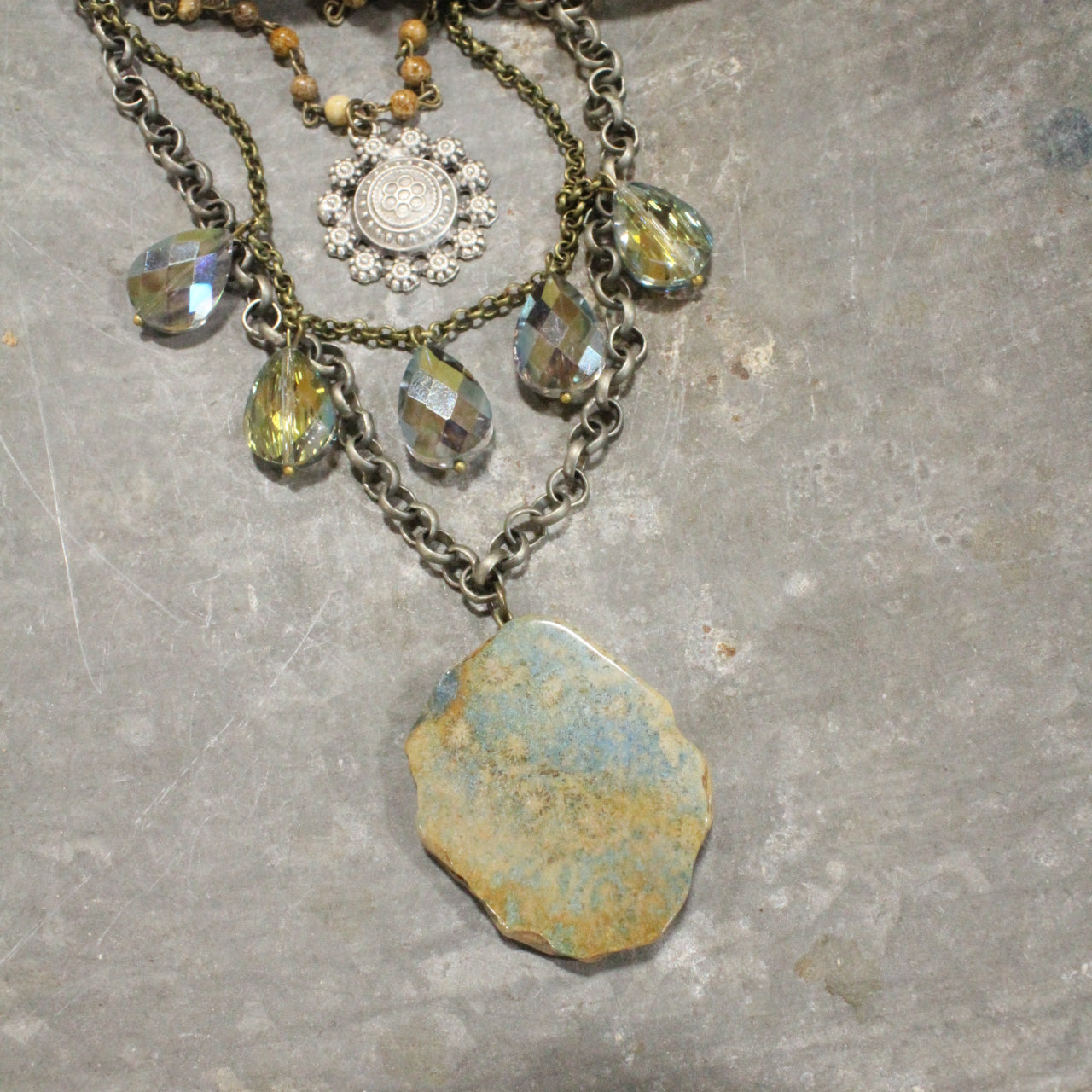 Rich & Elegant Earth Tone Bling Layered Necklace