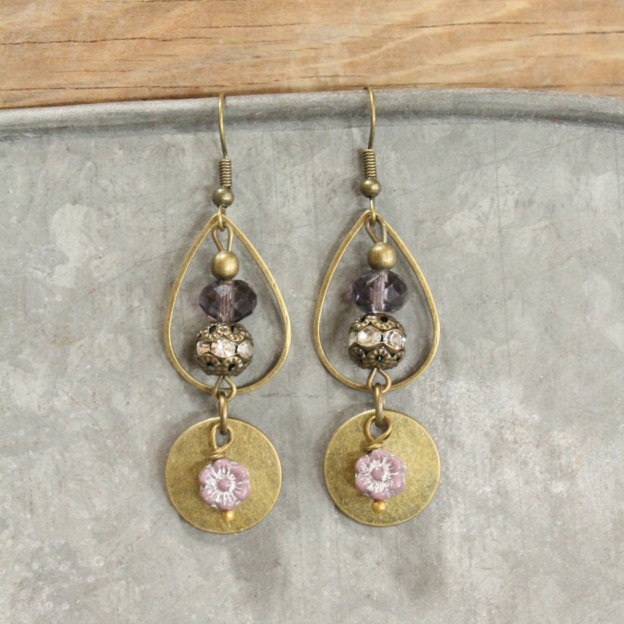 Rich In Purple Bling Dangle Drop Earrings