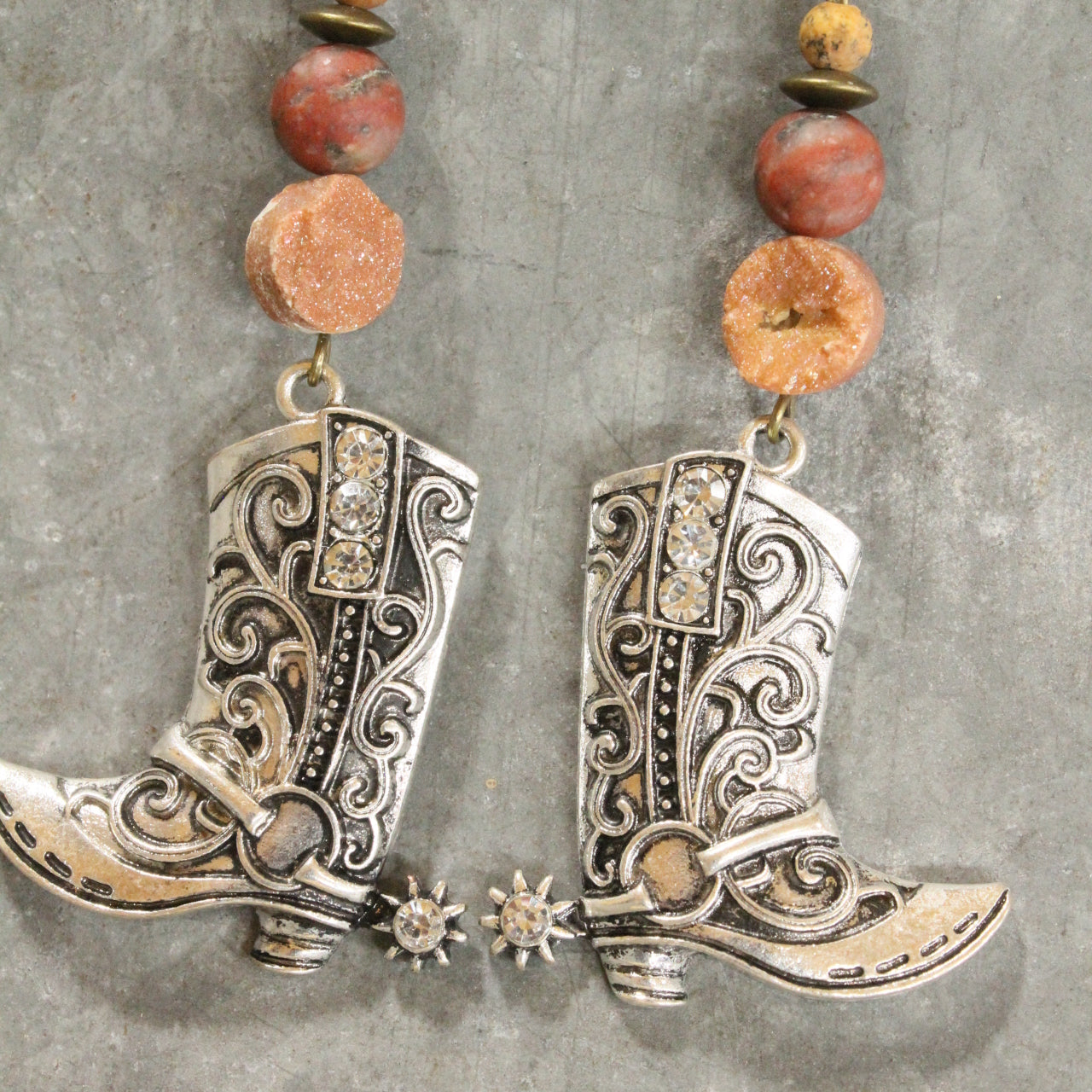 Just A Girl With Her Hat & Boots Dangle Drop Earrings