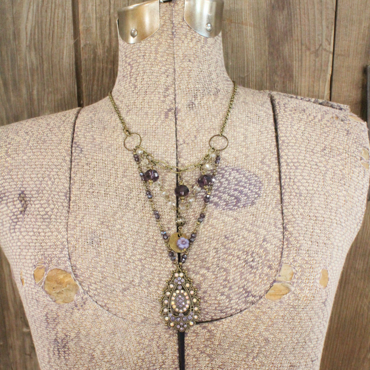 Rich In Purple Bling Layered Necklace
