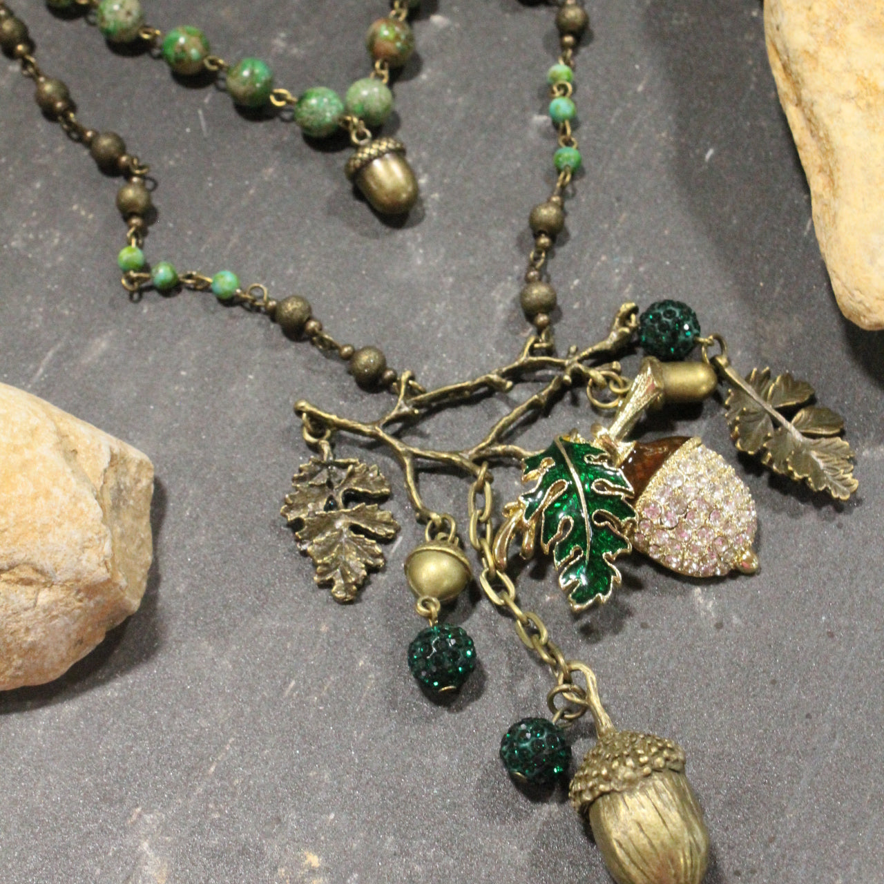 Acorn Frenzy Fall Layered Necklace