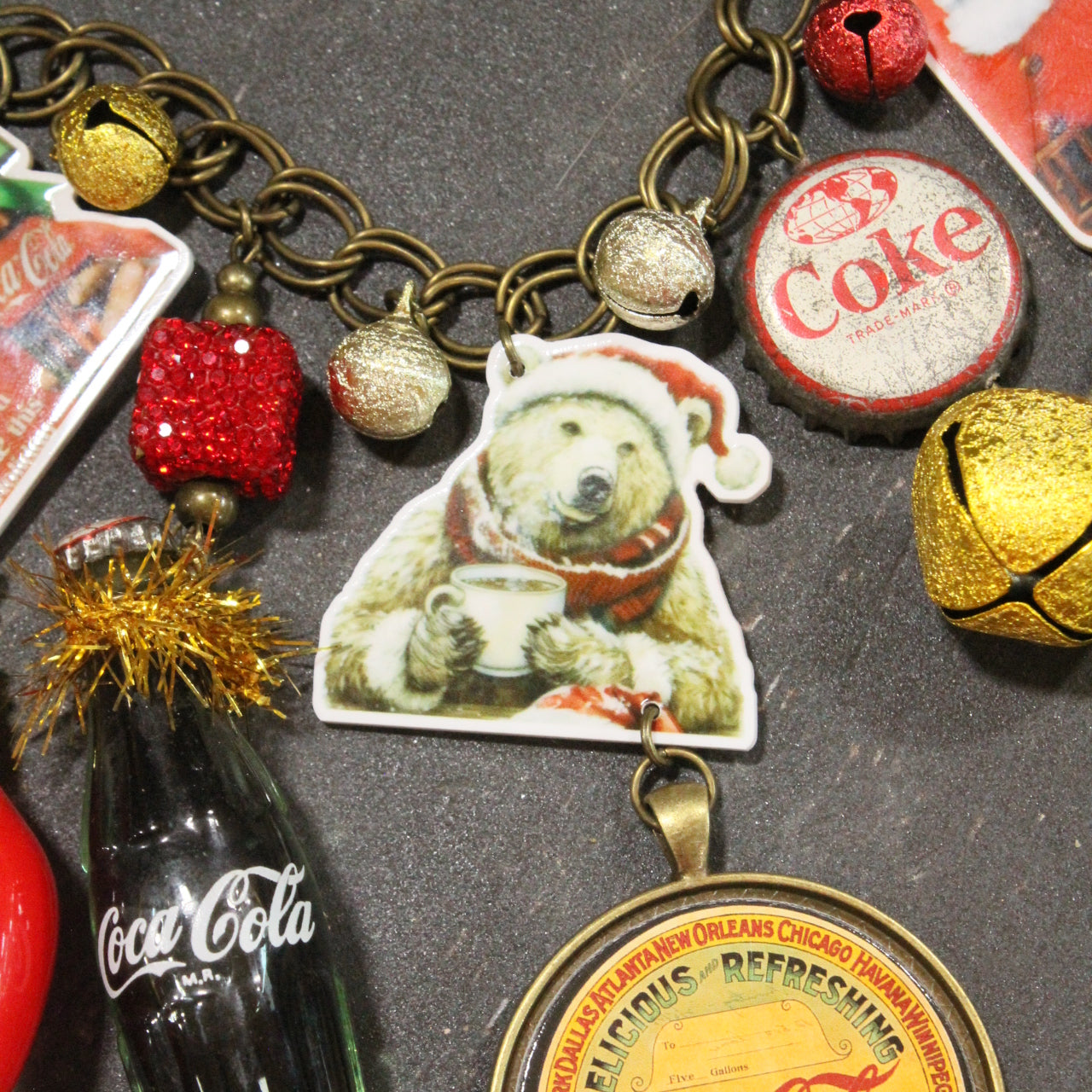 Holidays Coca Cola Style Charm'd Necklace