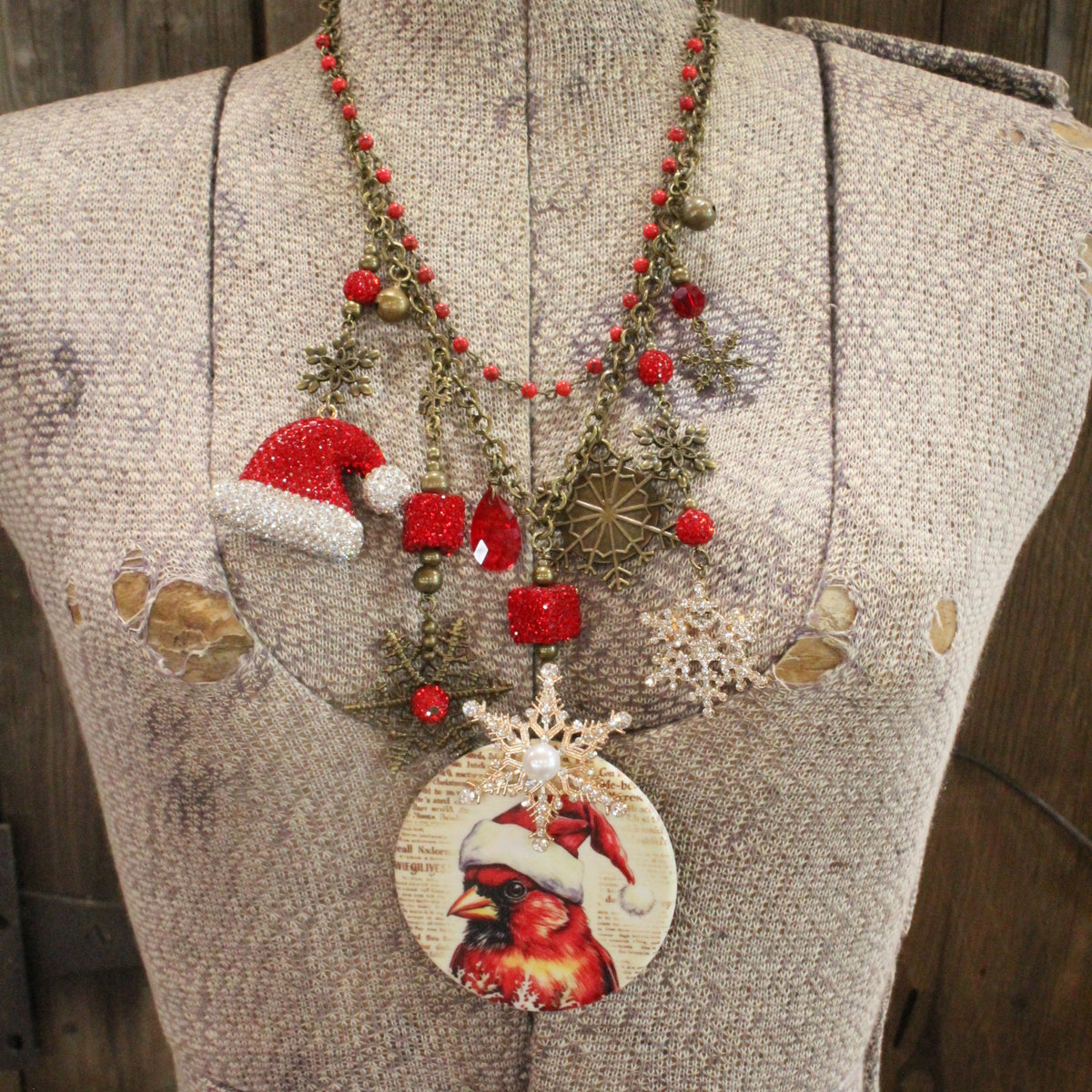Cardinal Santa Charm'd Necklace