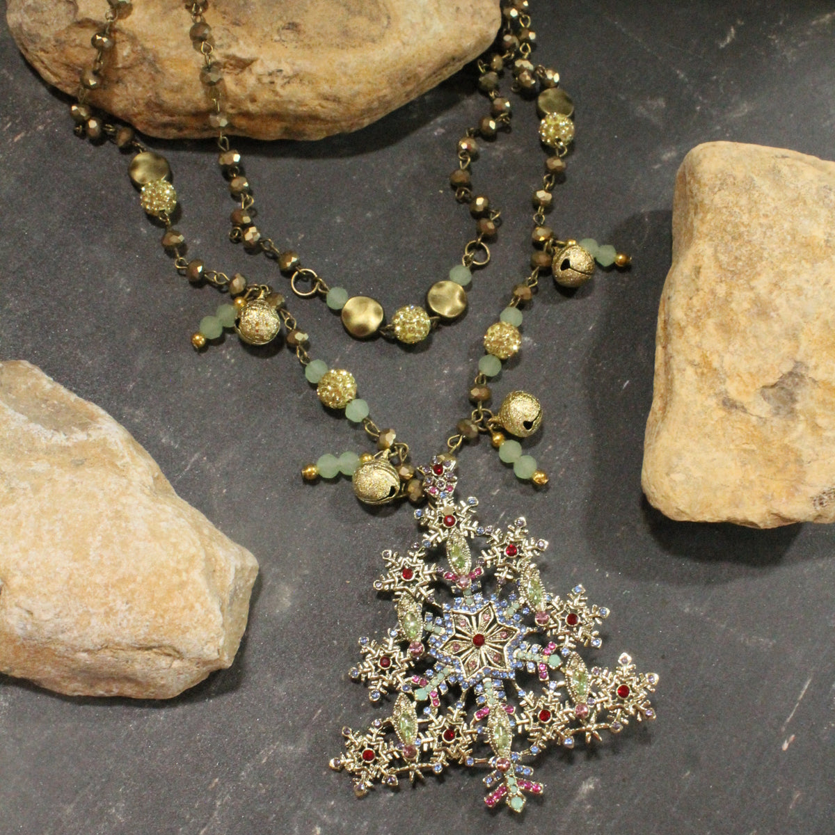 Elegant Glow Christmas Tree Layered Necklace