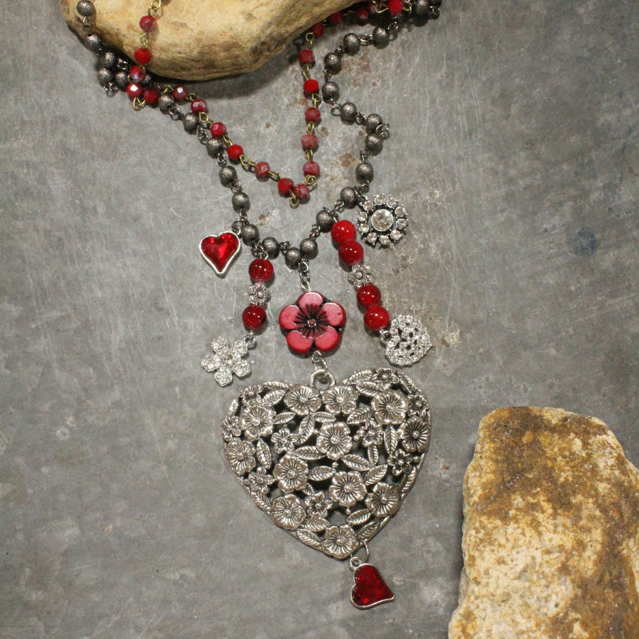 Blooming Hearts Layered Necklace