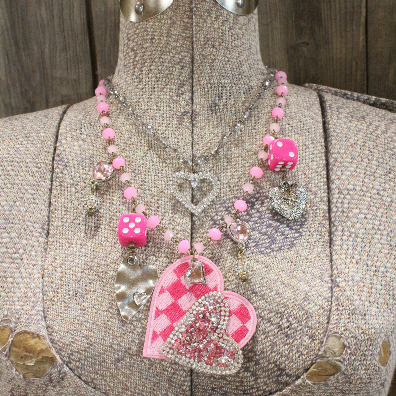 I Hit The Jack Pot With This Crazy Pop Of Pink Heart Charm'd Necklace