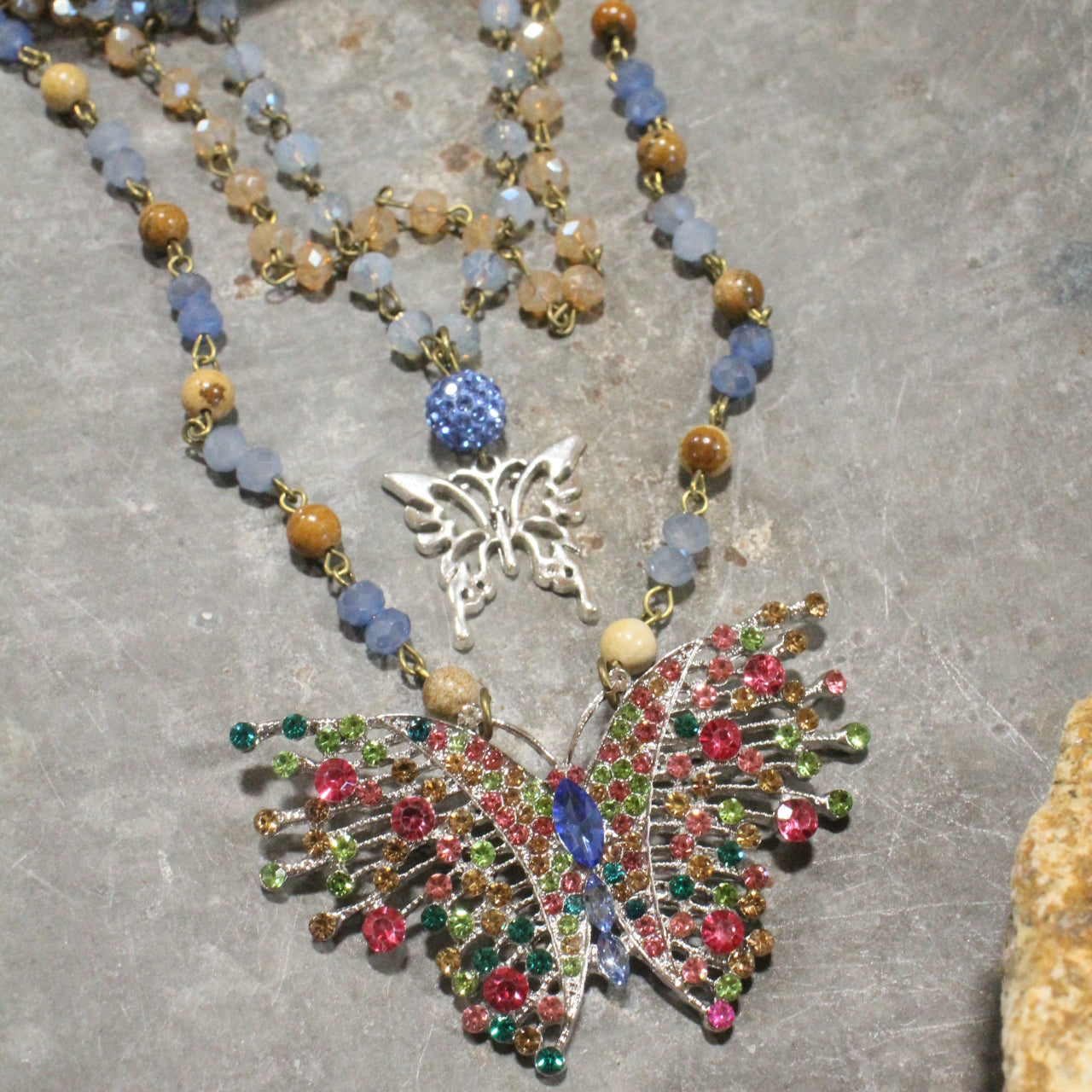 Gliding By Butterfly Layered Necklace