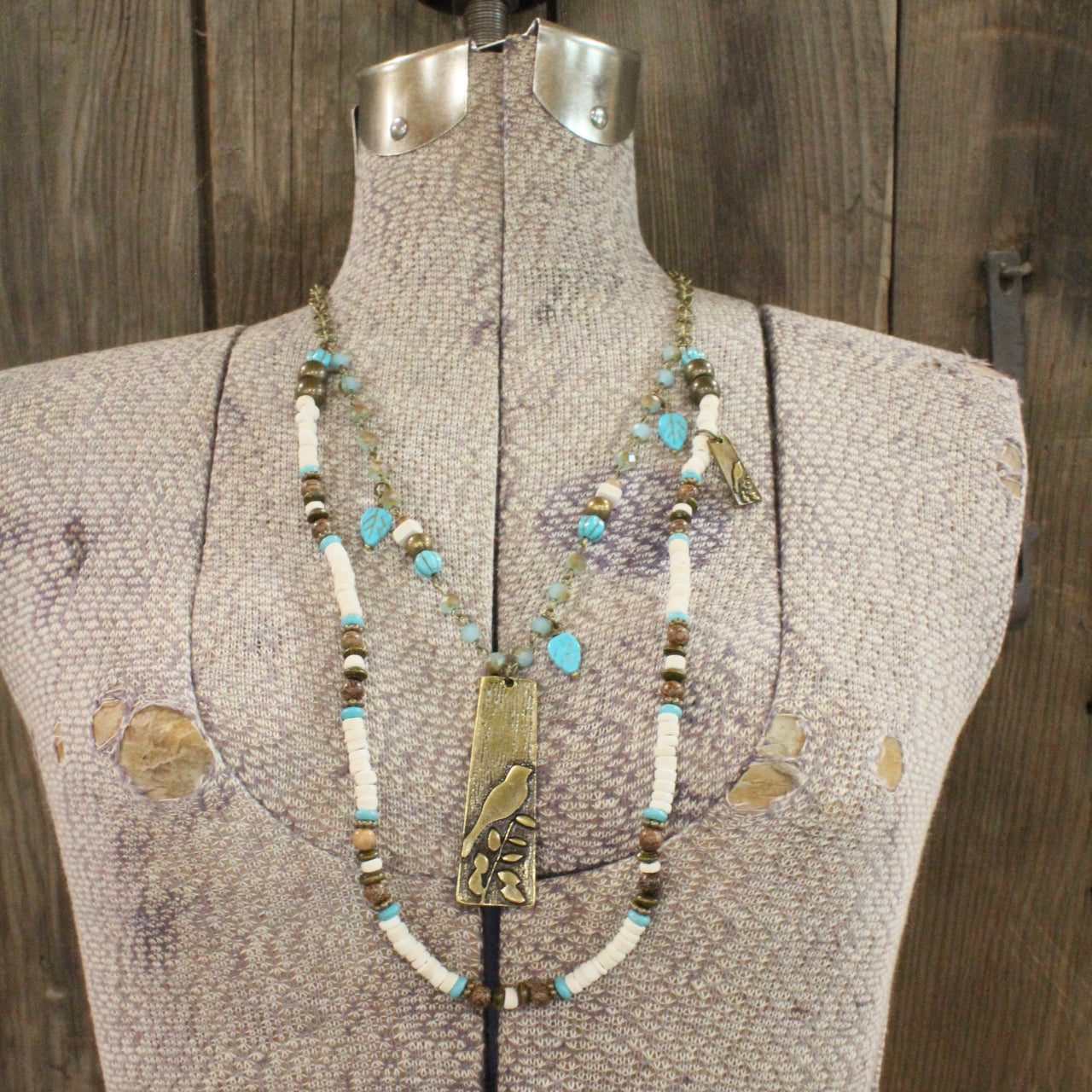 Song Birds Layered Stone Necklace