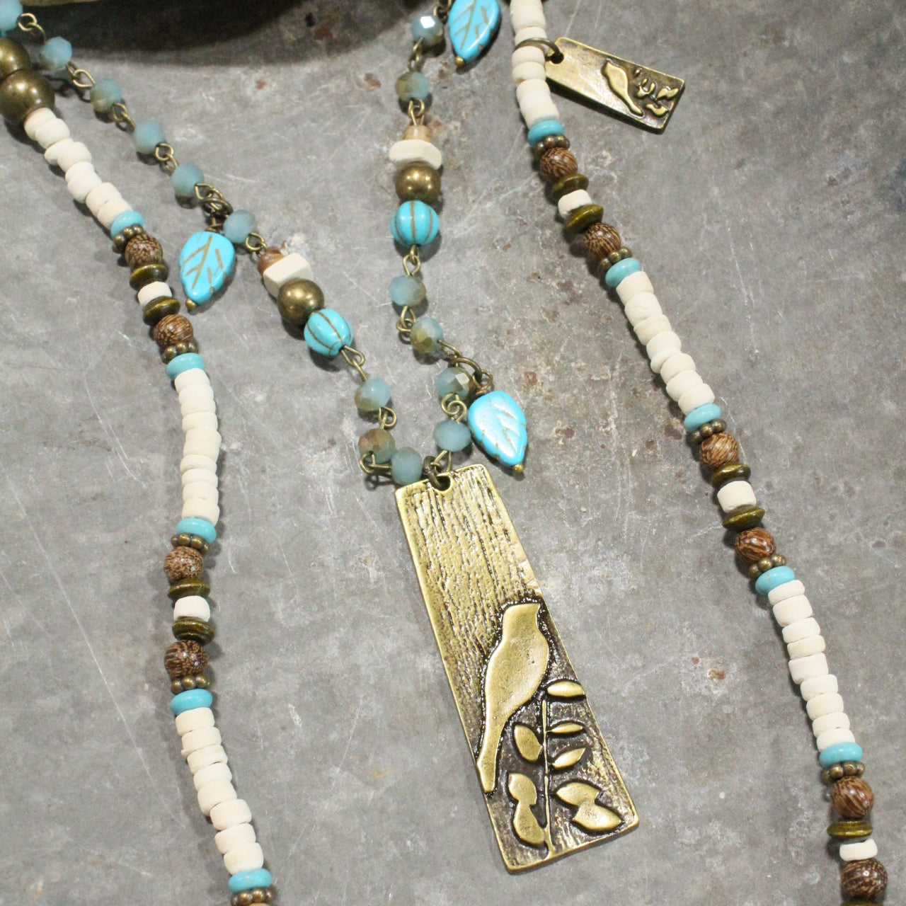 Song Birds Layered Stone Necklace