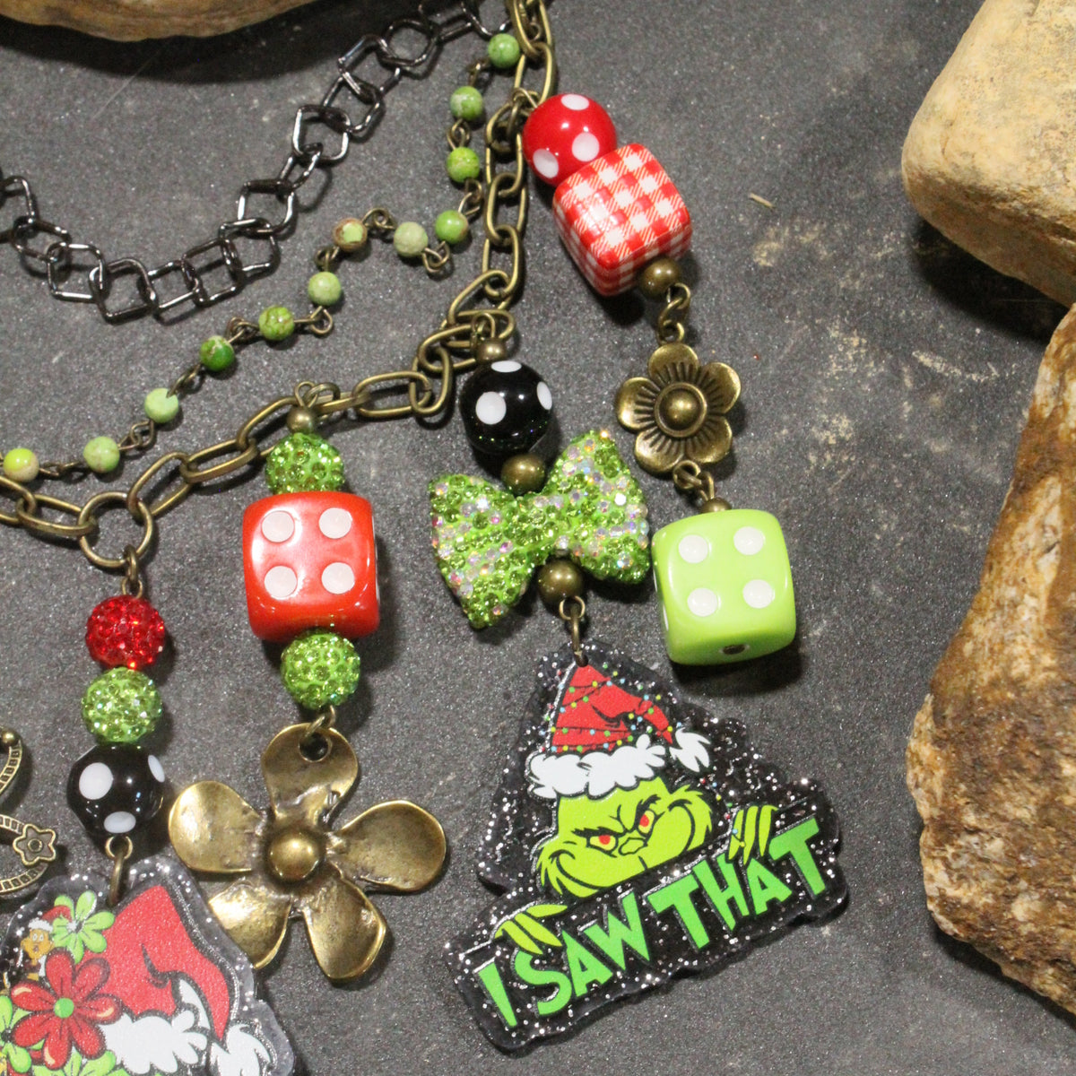 Grinch The Flower Child Charm'd Necklace