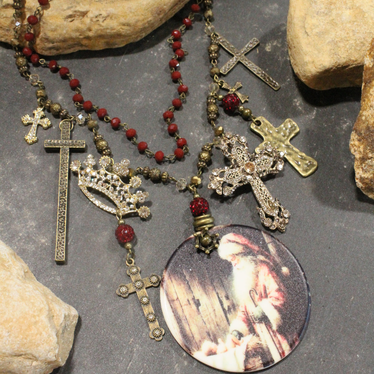 Our Saviors Birth Charm'd Necklace