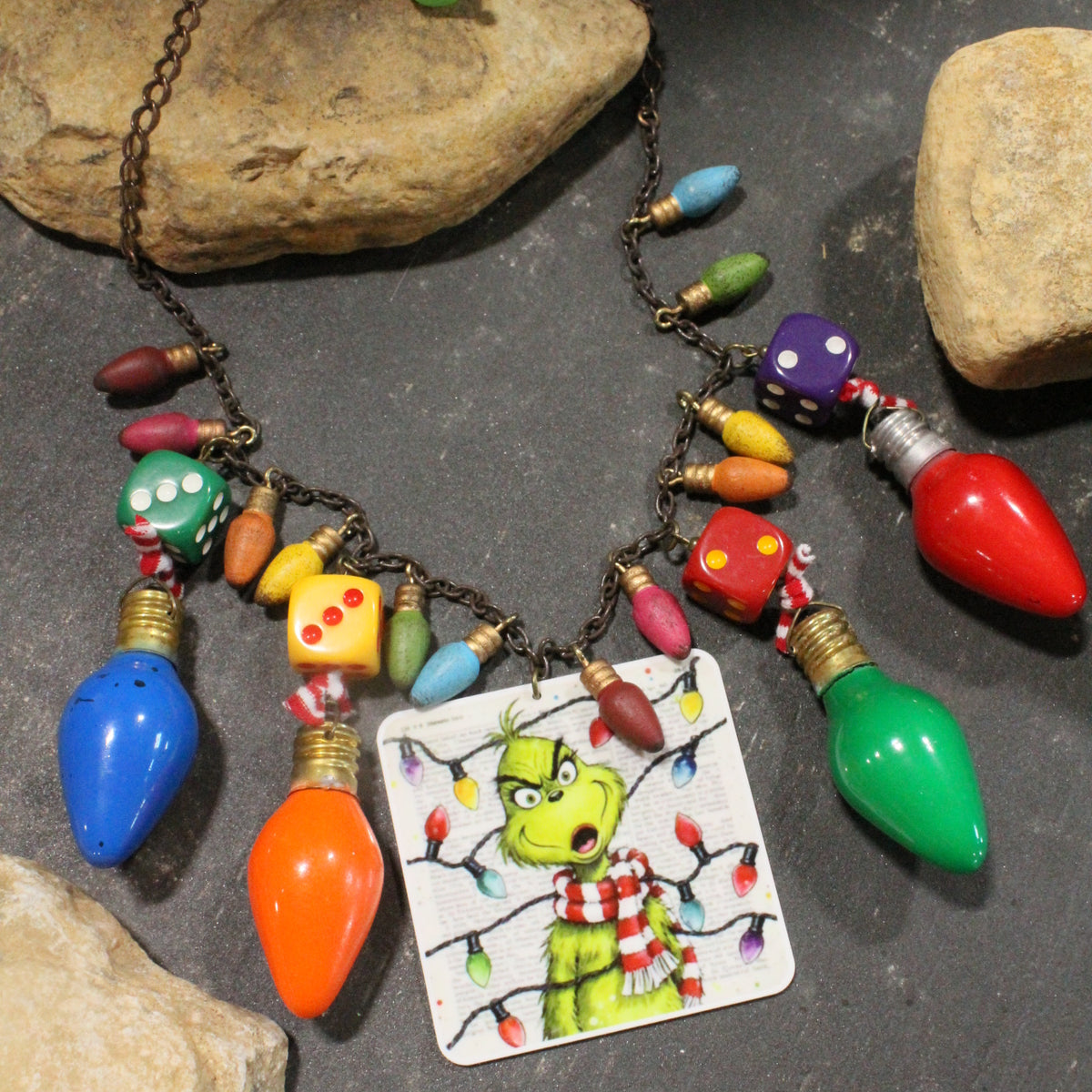 All Tangled Up In Lights... Grinch Charm'd Necklace