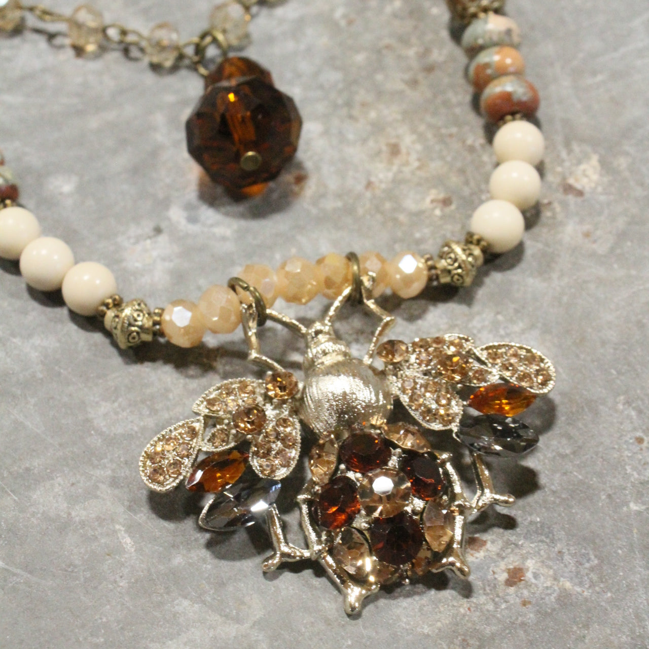 Buzzing Along Earth Tones Layered Necklace