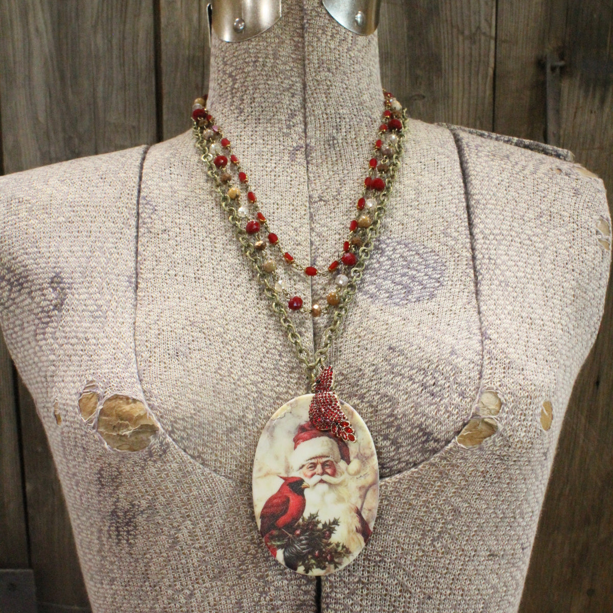 Old Father Time Christmas Charm'd Necklace
