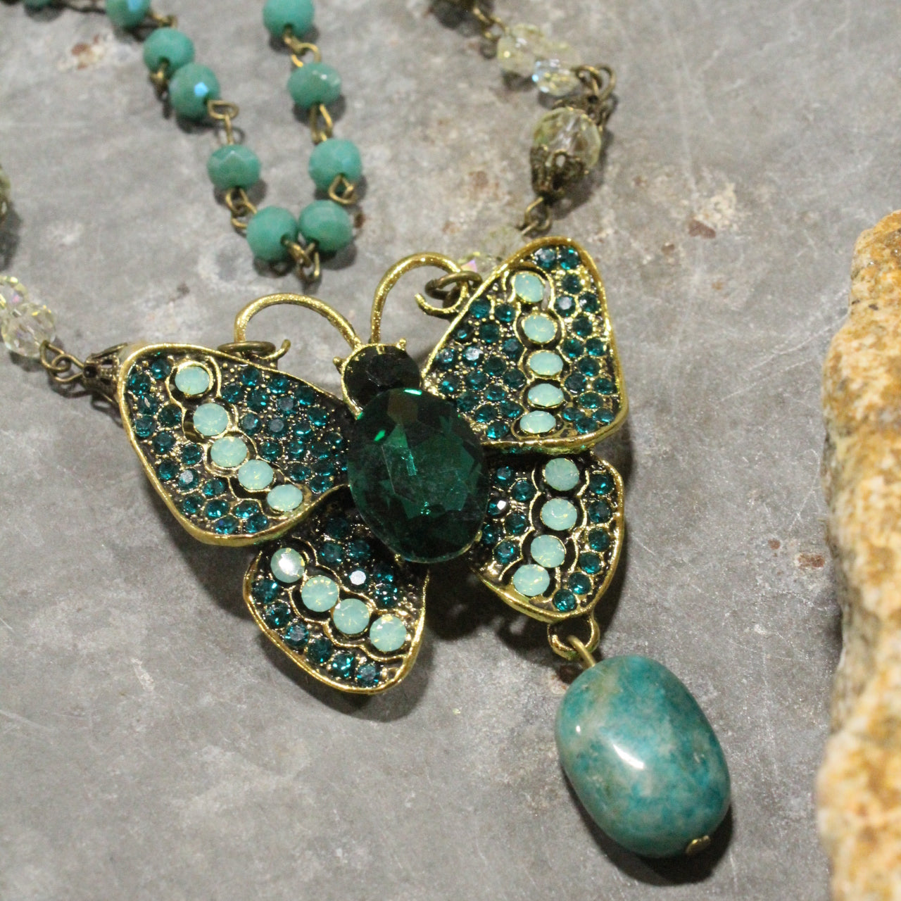 I Can Fly Jade Butterfly Layered Necklace