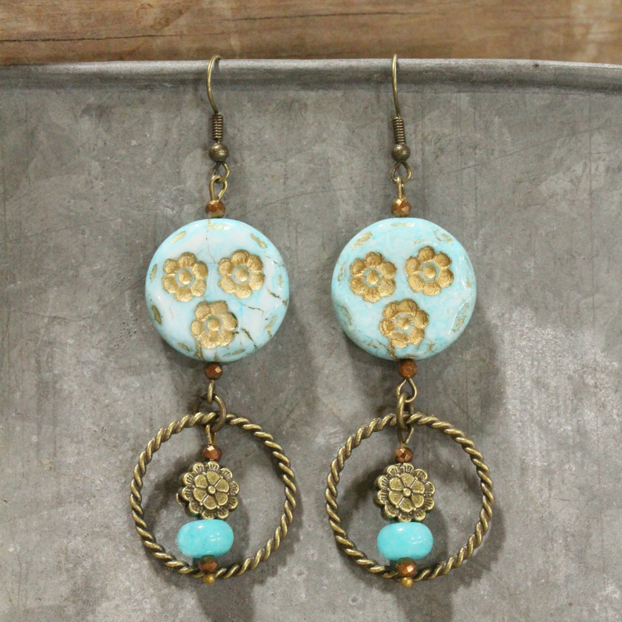 Bouquet Of Flowers Dangle Drop Earrings