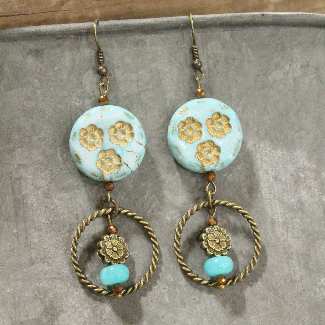 Bouquet Of Flowers Dangle Drop Earrings