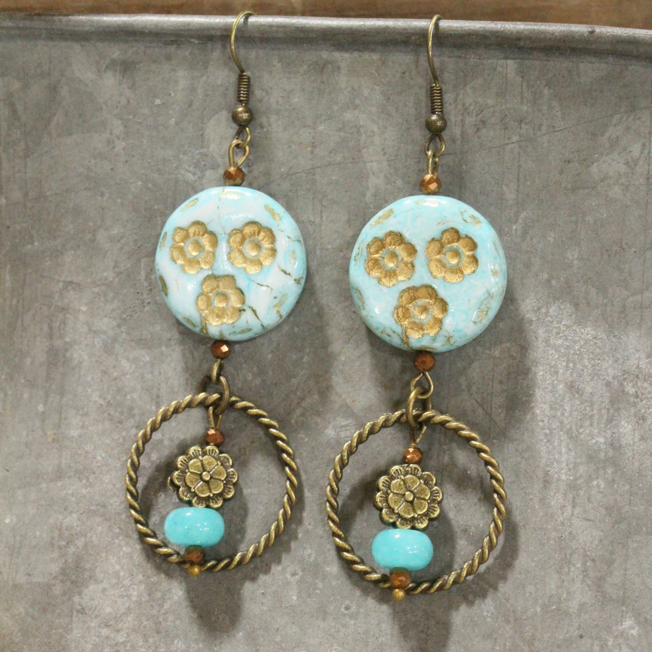 Bouquet Of Flowers Dangle Drop Earrings