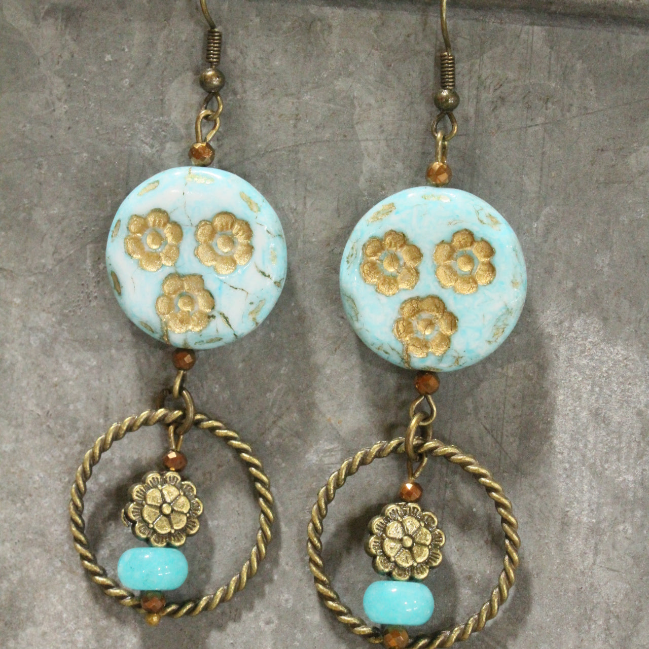 Bouquet Of Flowers Dangle Drop Earrings
