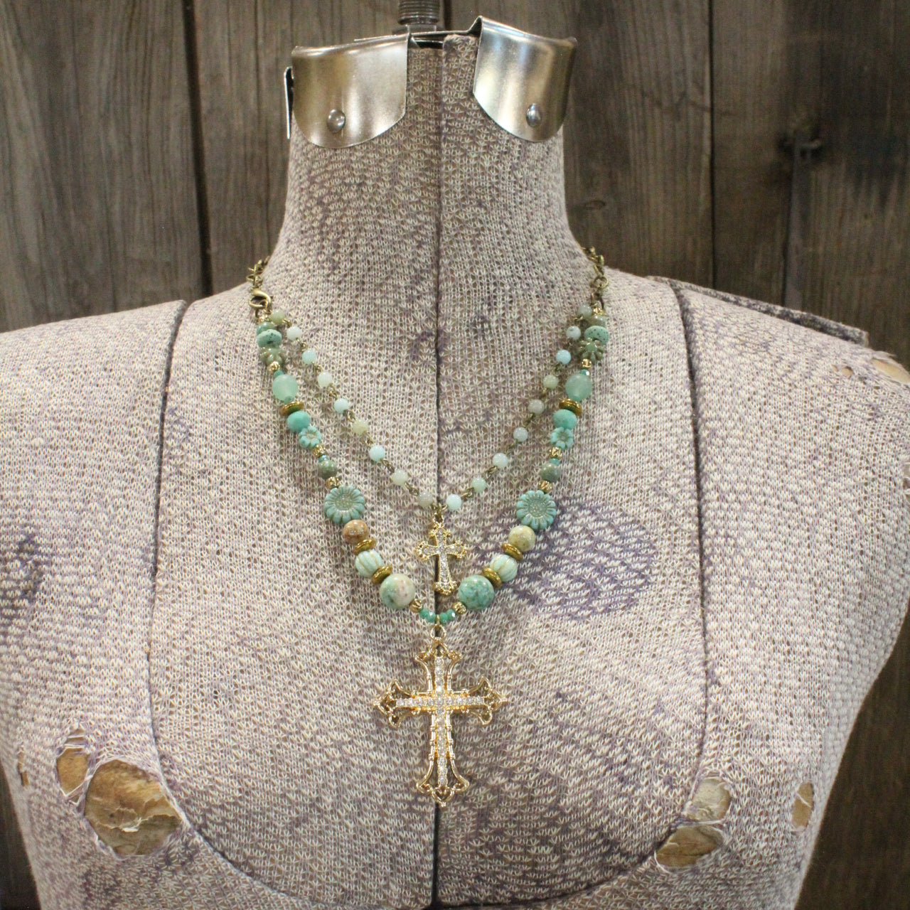 He Lives Cross Layered Necklace