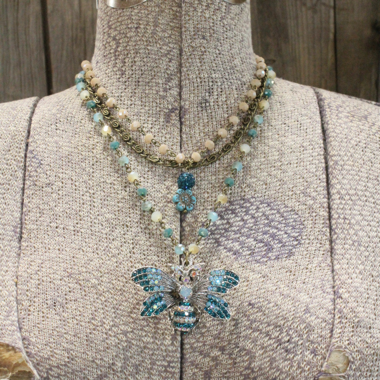 Buzzing Along Teel Layered Necklace