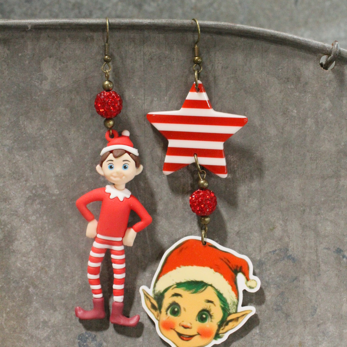 Elf On The Shelf Dangle Earrings