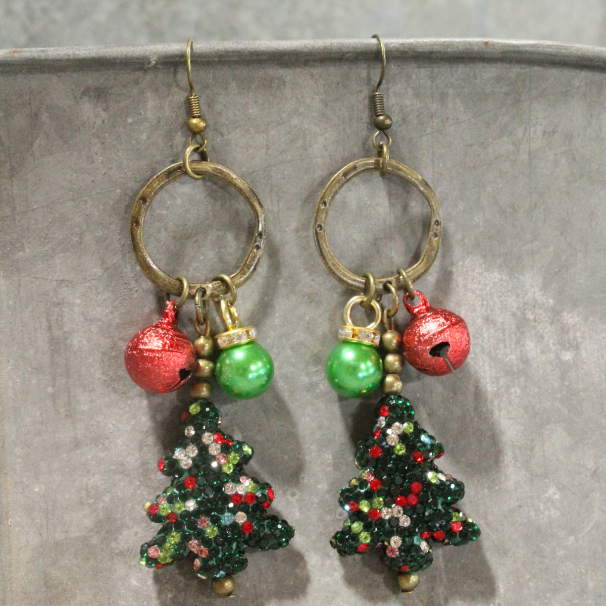 Old Fashioned Campfire Christmas Dangle Earrings