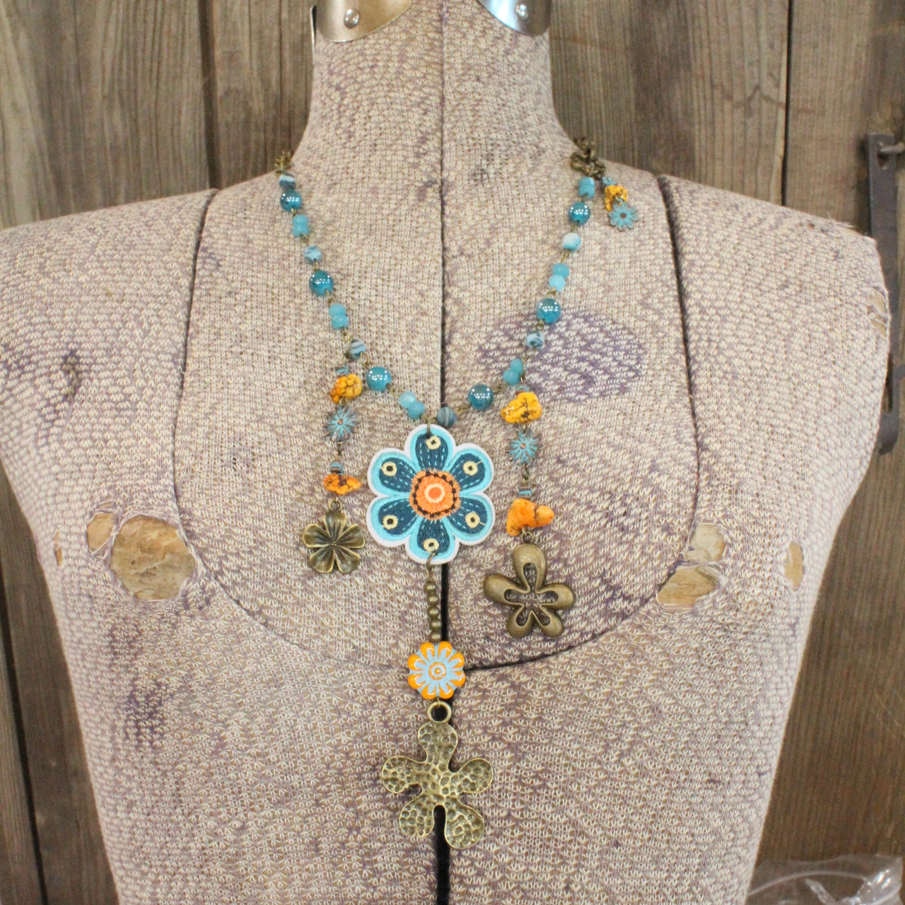 Blueberry Hill Flower Charm'd Necklace