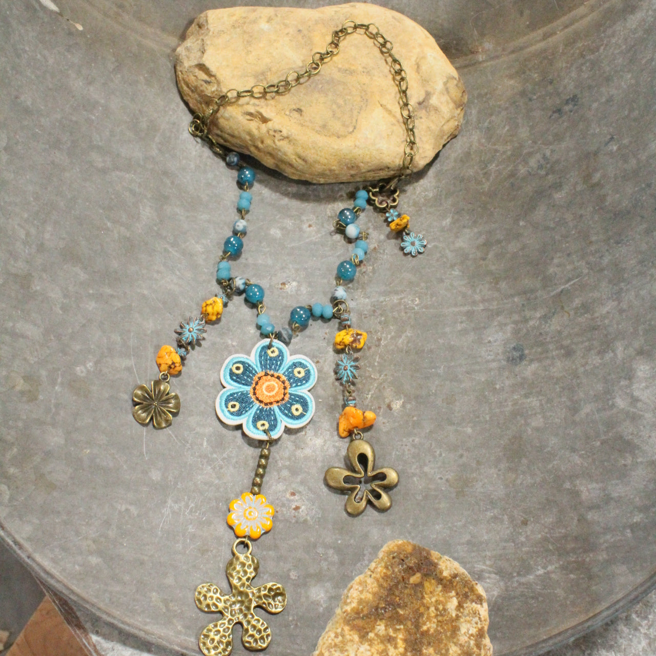 Blueberry Hill Flower Charm'd Necklace
