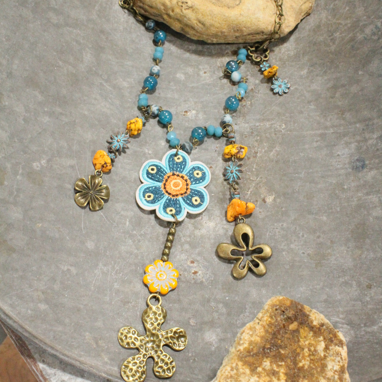 Blueberry Hill Flower Charm'd Necklace