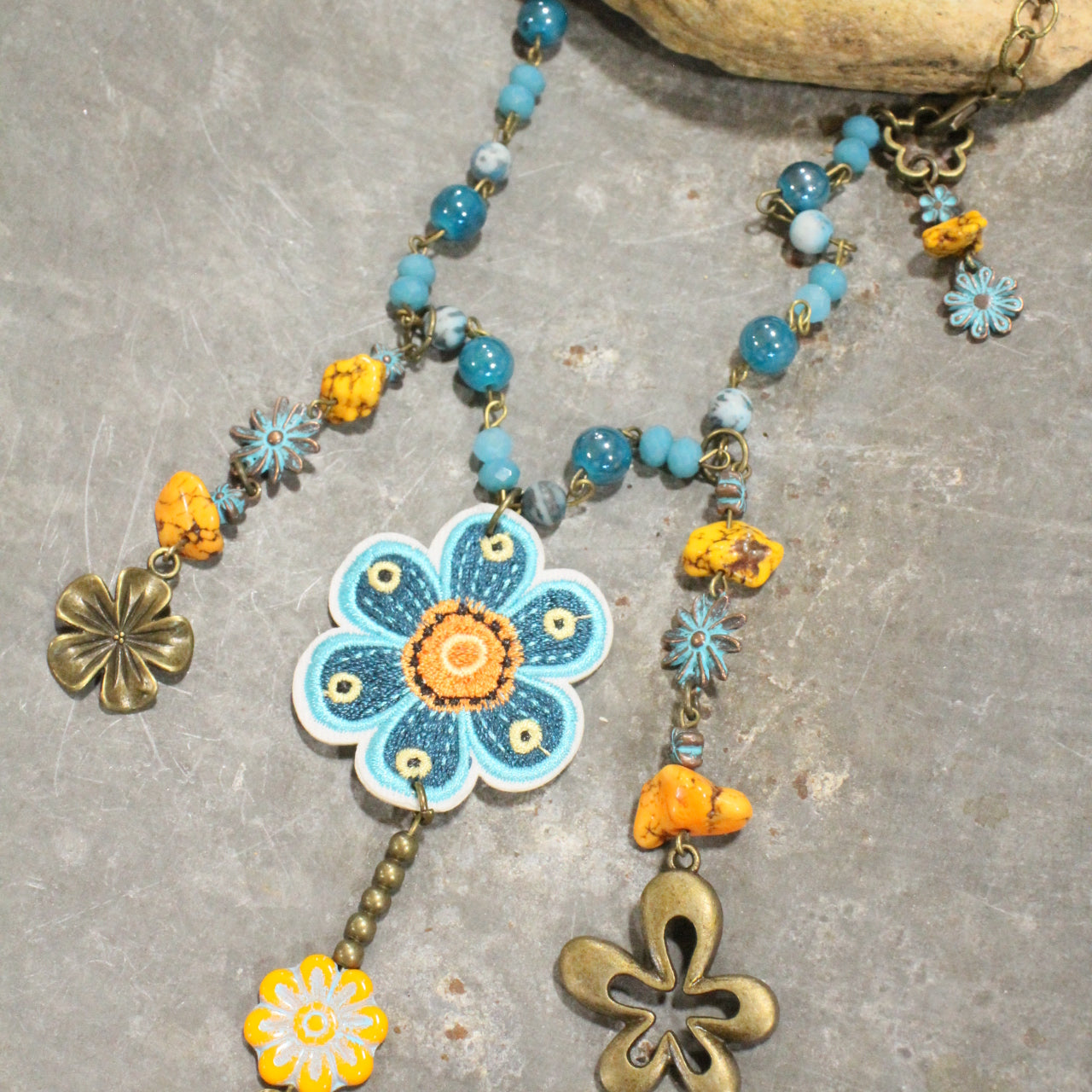 Blueberry Hill Flower Charm'd Necklace
