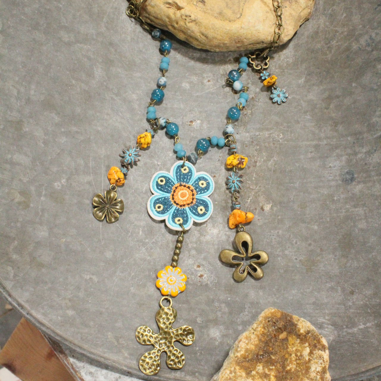 Blueberry Hill Flower Charm'd Necklace