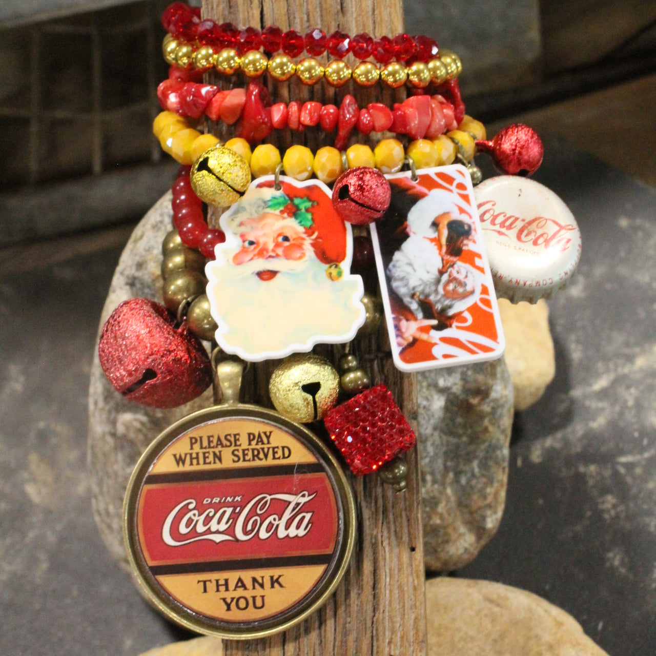 Holidays Coca Cola Style Charm'd Bracelet Set