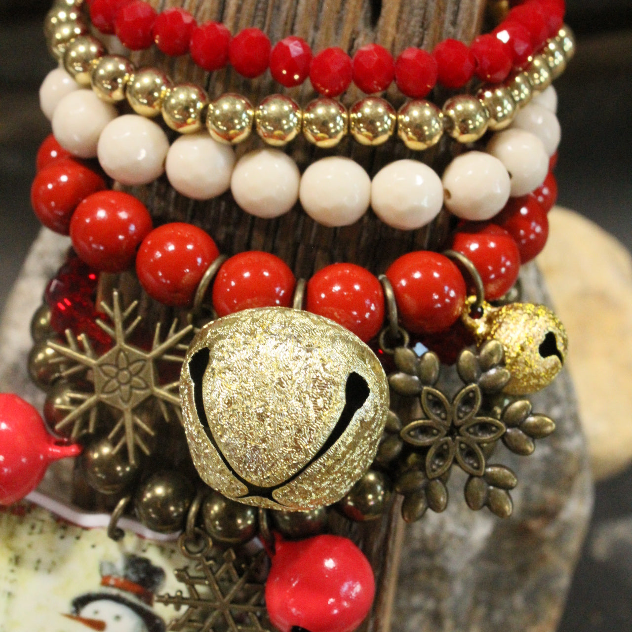 Candy Cane Snowman Bracelet Set