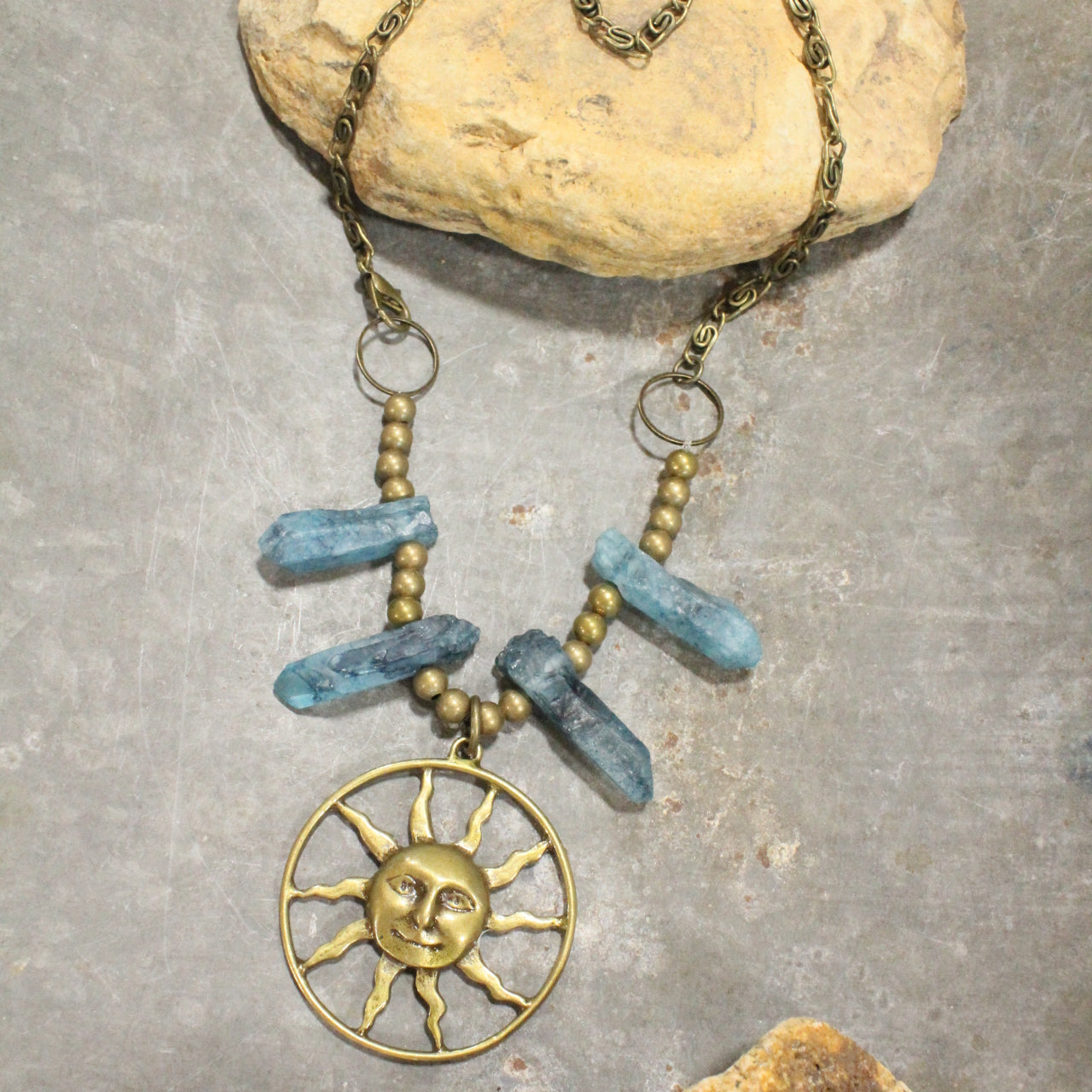 Moon Chaser & Asteroids Dangle Necklace