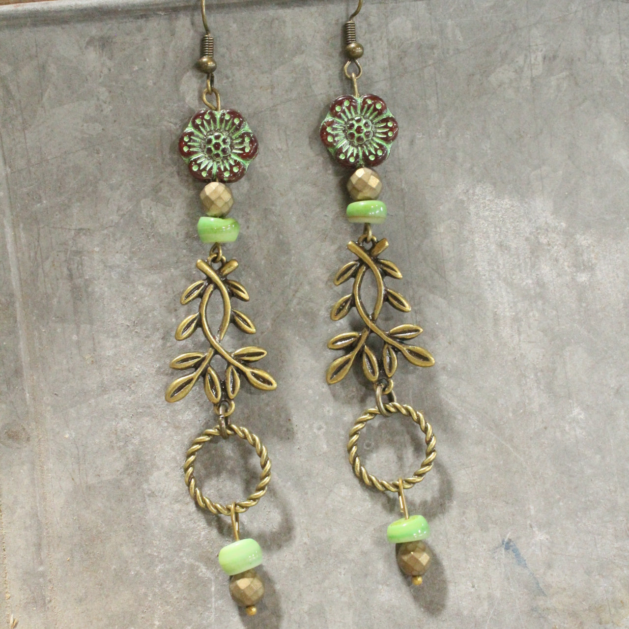 I Am The Vine Flower Dangle Earrings