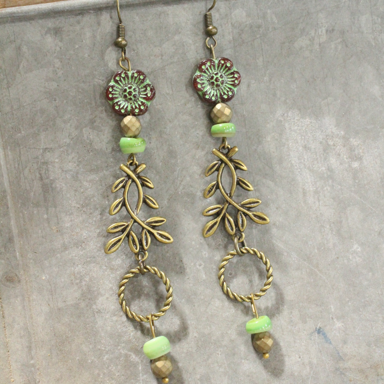 I Am The Vine Flower Dangle Earrings