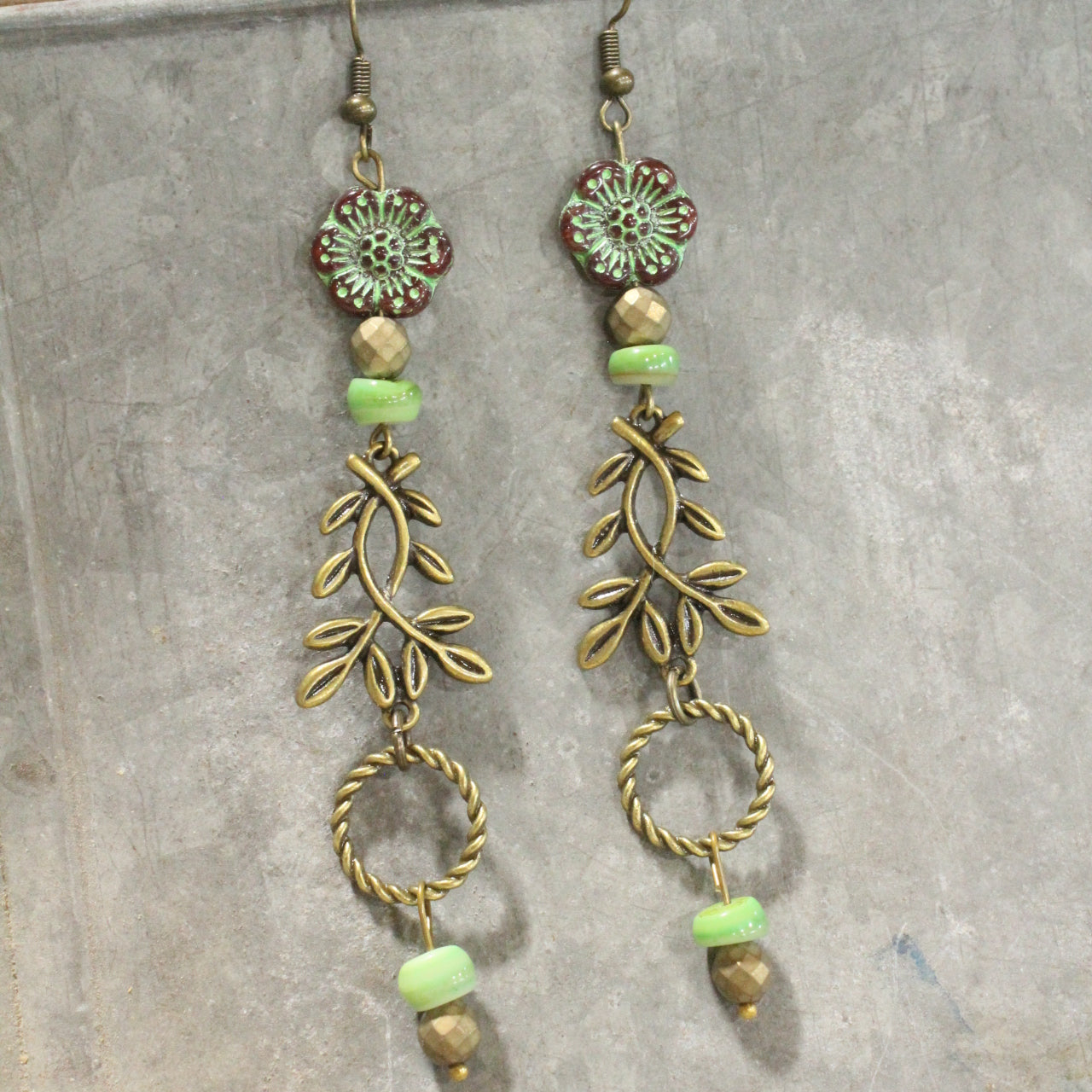 I Am The Vine Flower Dangle Earrings