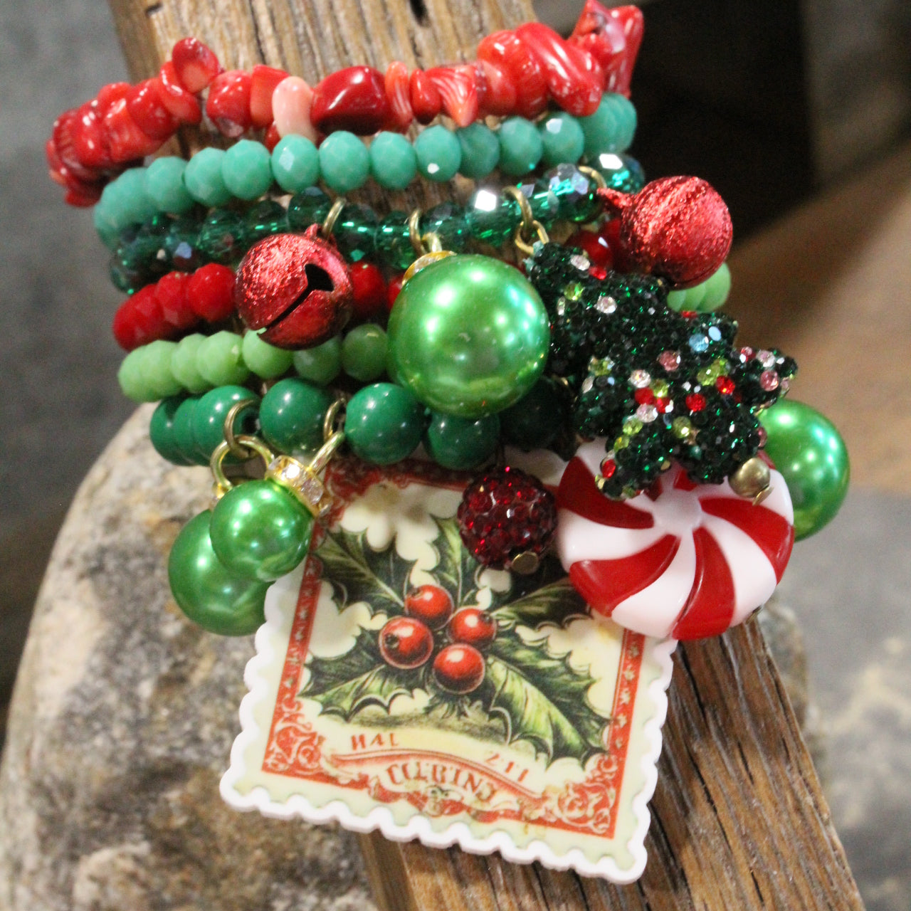 Old Fashioned Campfire Christmas Charm'd Bracelet Set
