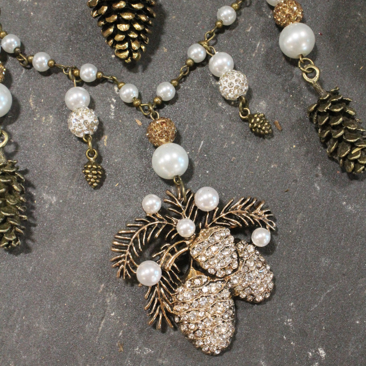 Pine Cone Season Charm'd Necklace Set