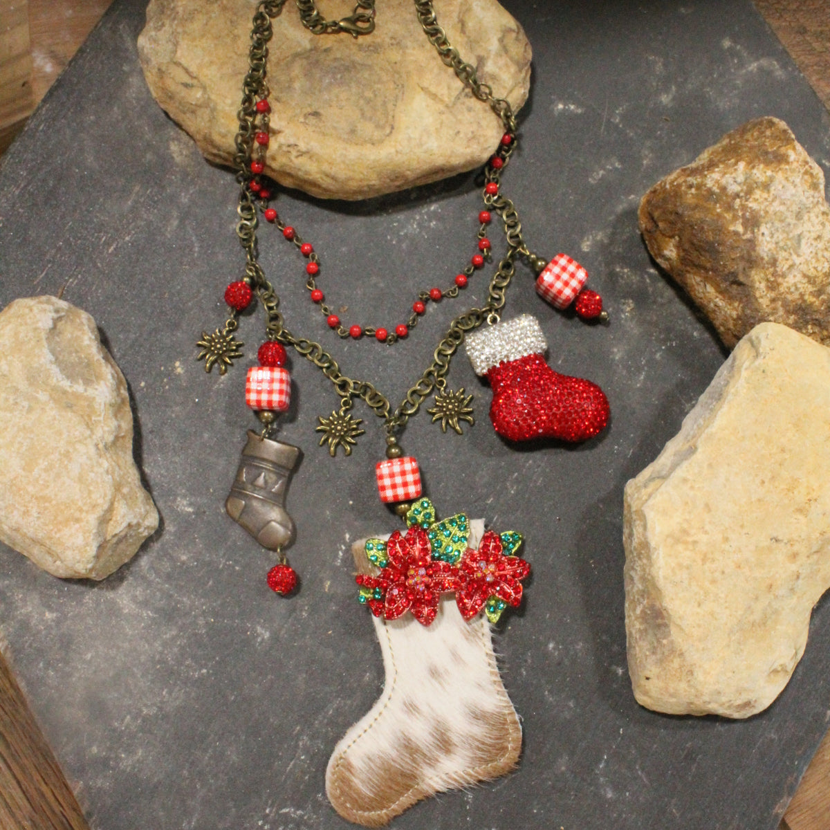 The Stockings Were Hung Charm'd Necklace Set