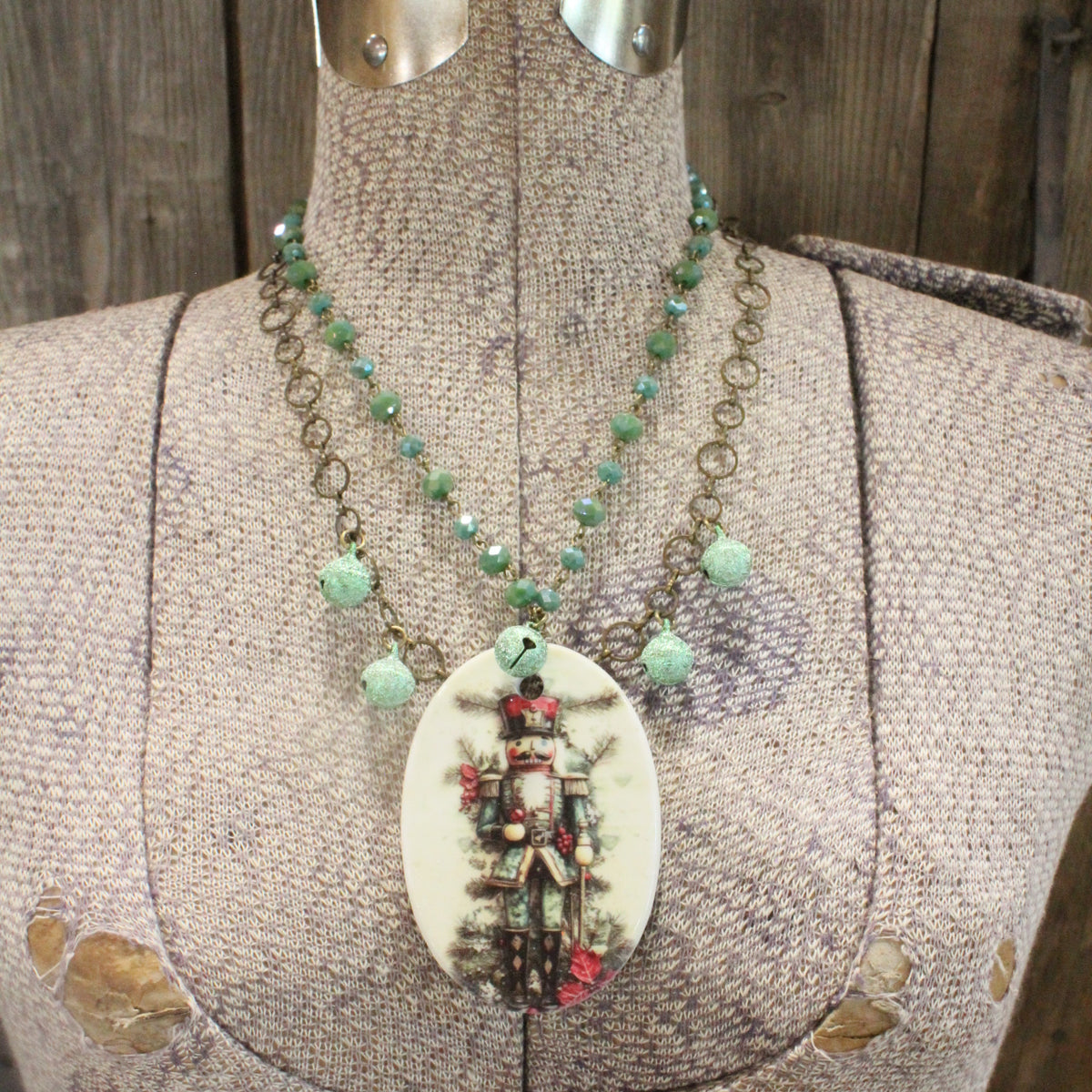 In The Pines Green Nutcracker Layered Necklace