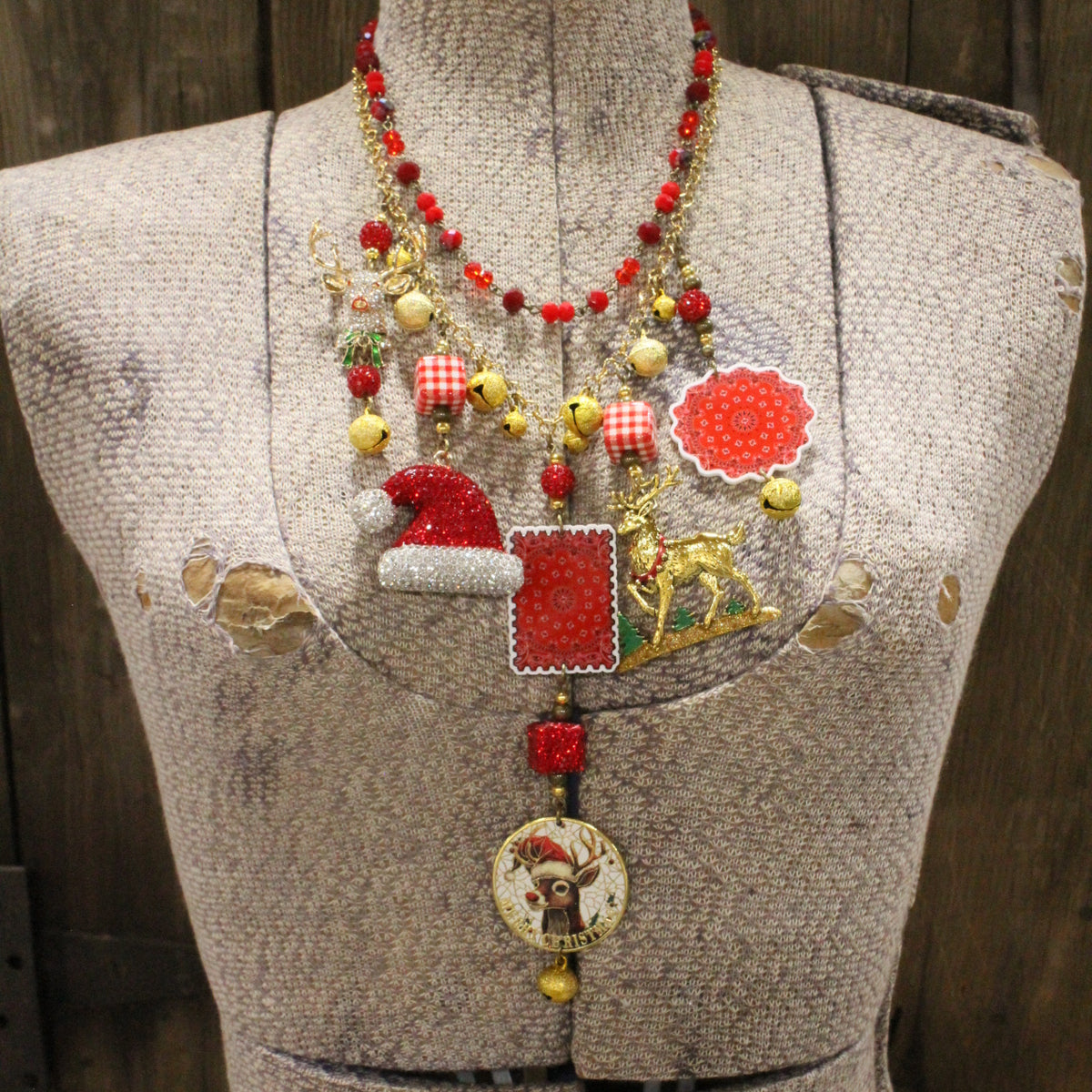 Red Bandana Rudy Charm'd Necklace
