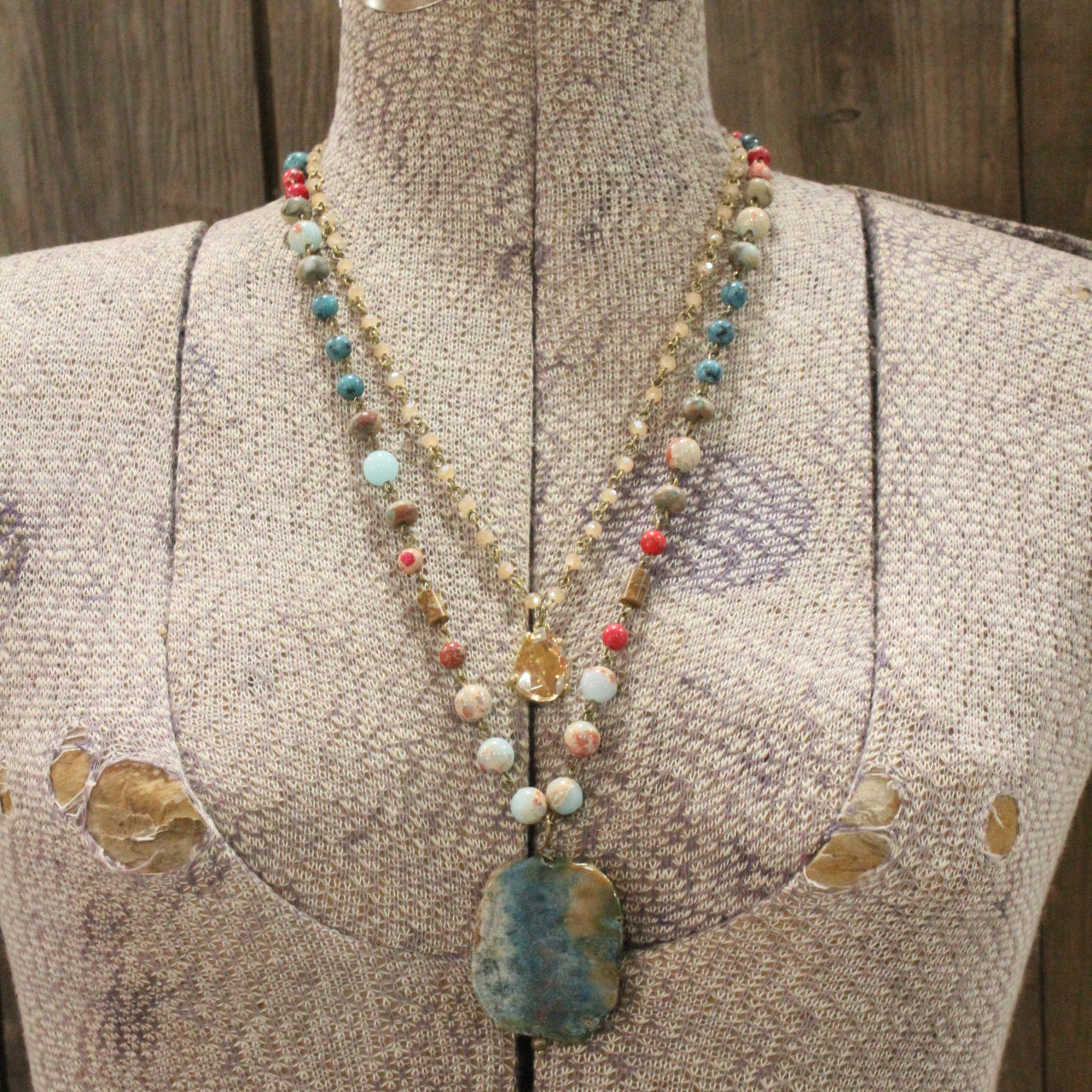 Best In Show Summer Time Stone Layered Necklace