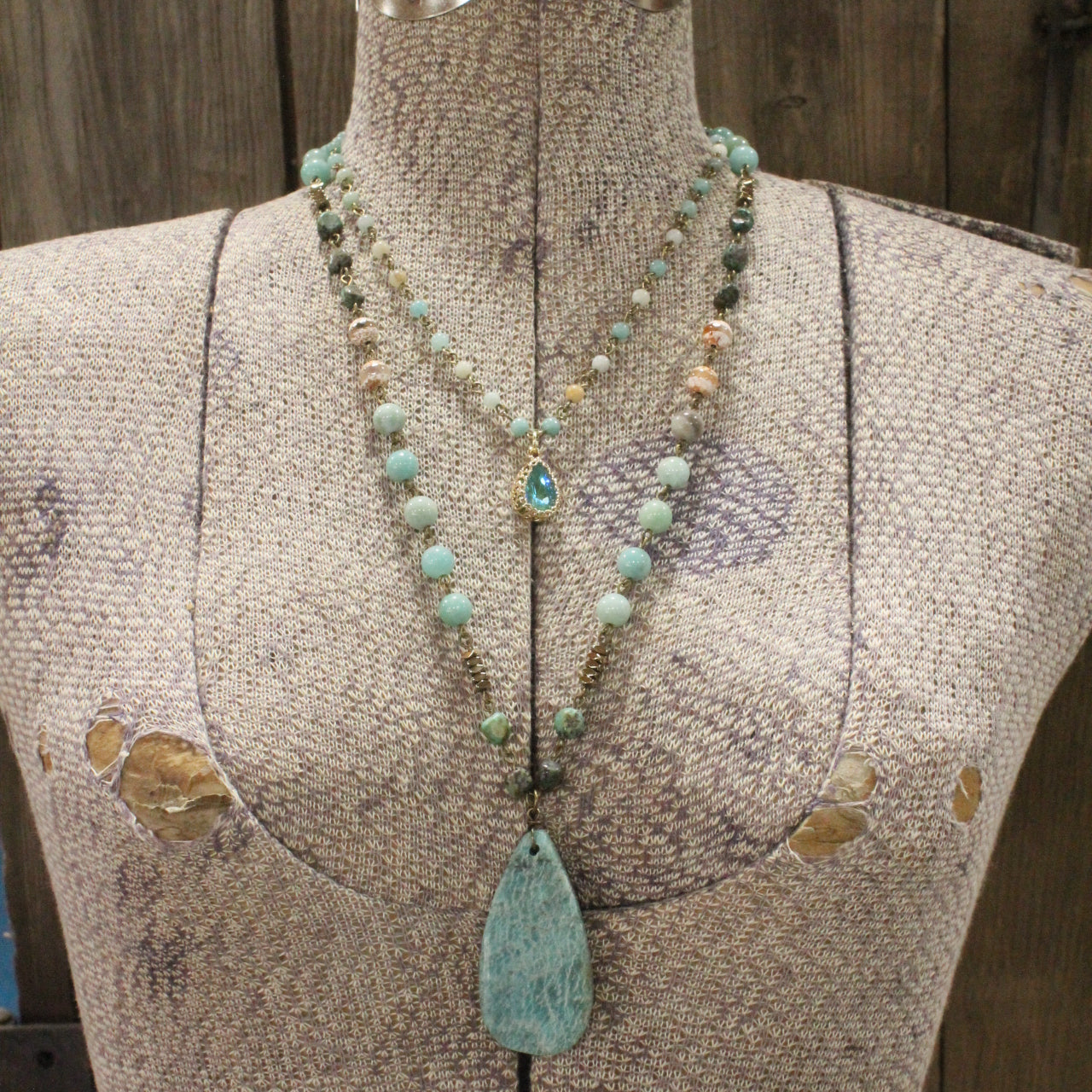 Best In Show Mint Stone Layered Necklace