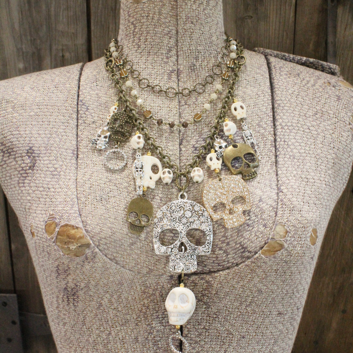 Down Under Skull Charm'd Necklace