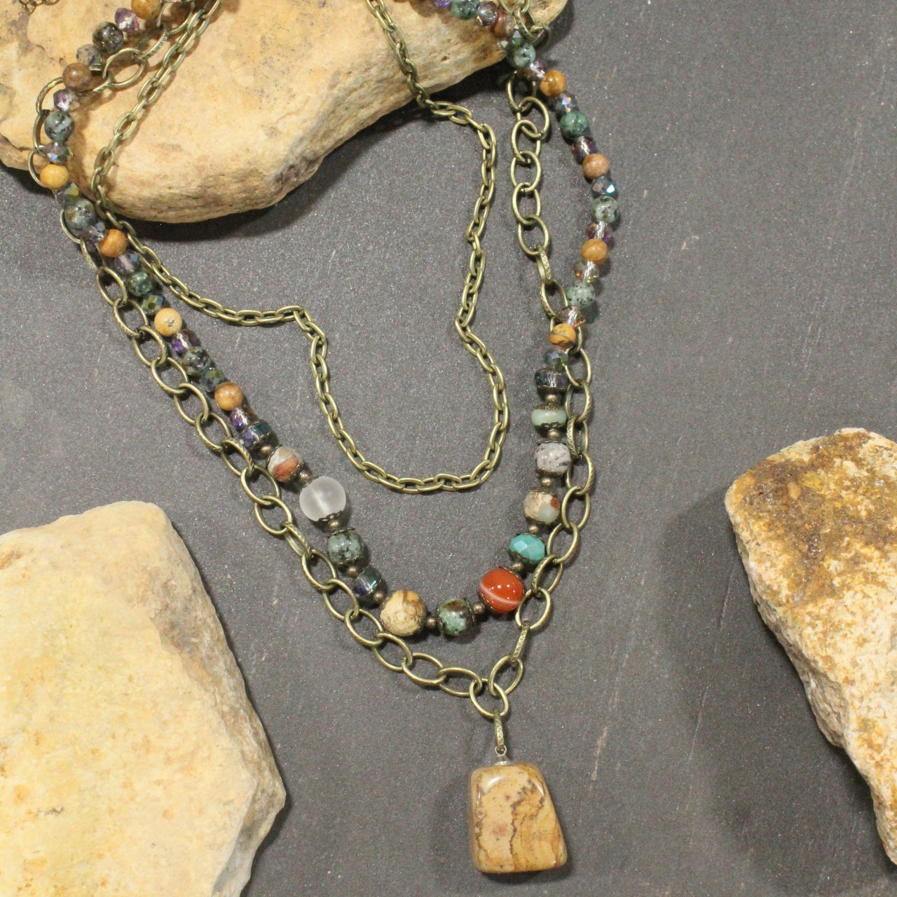 Up In Chains Earth Layered Necklace