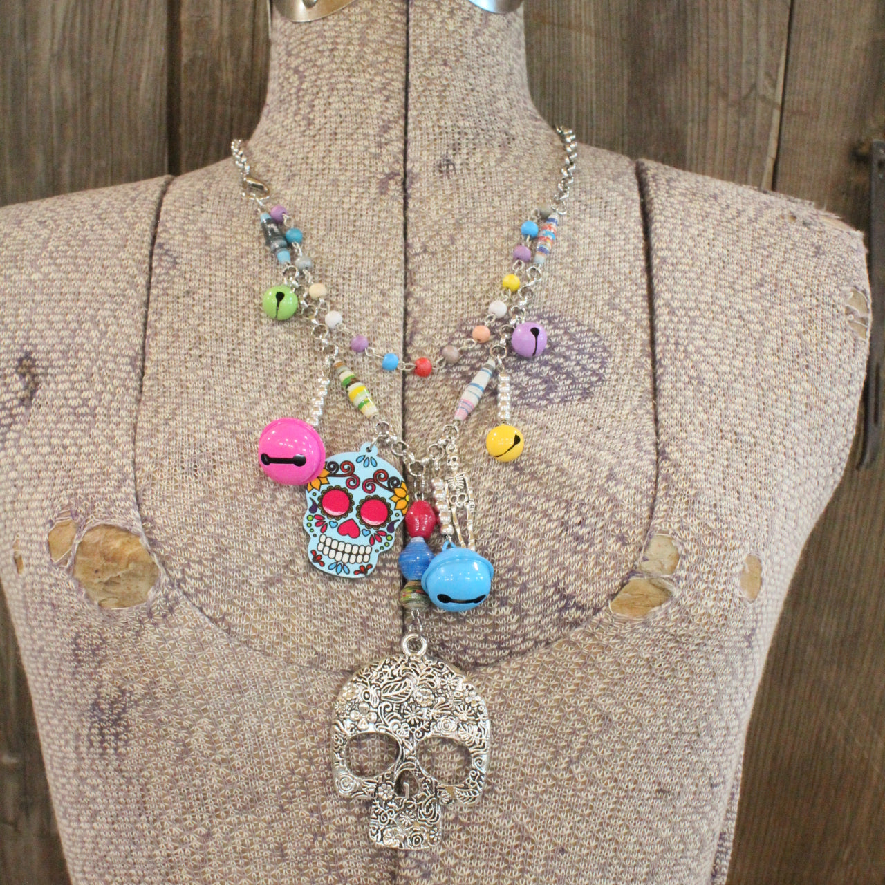Day Of The Dead Halloween Layered Necklace