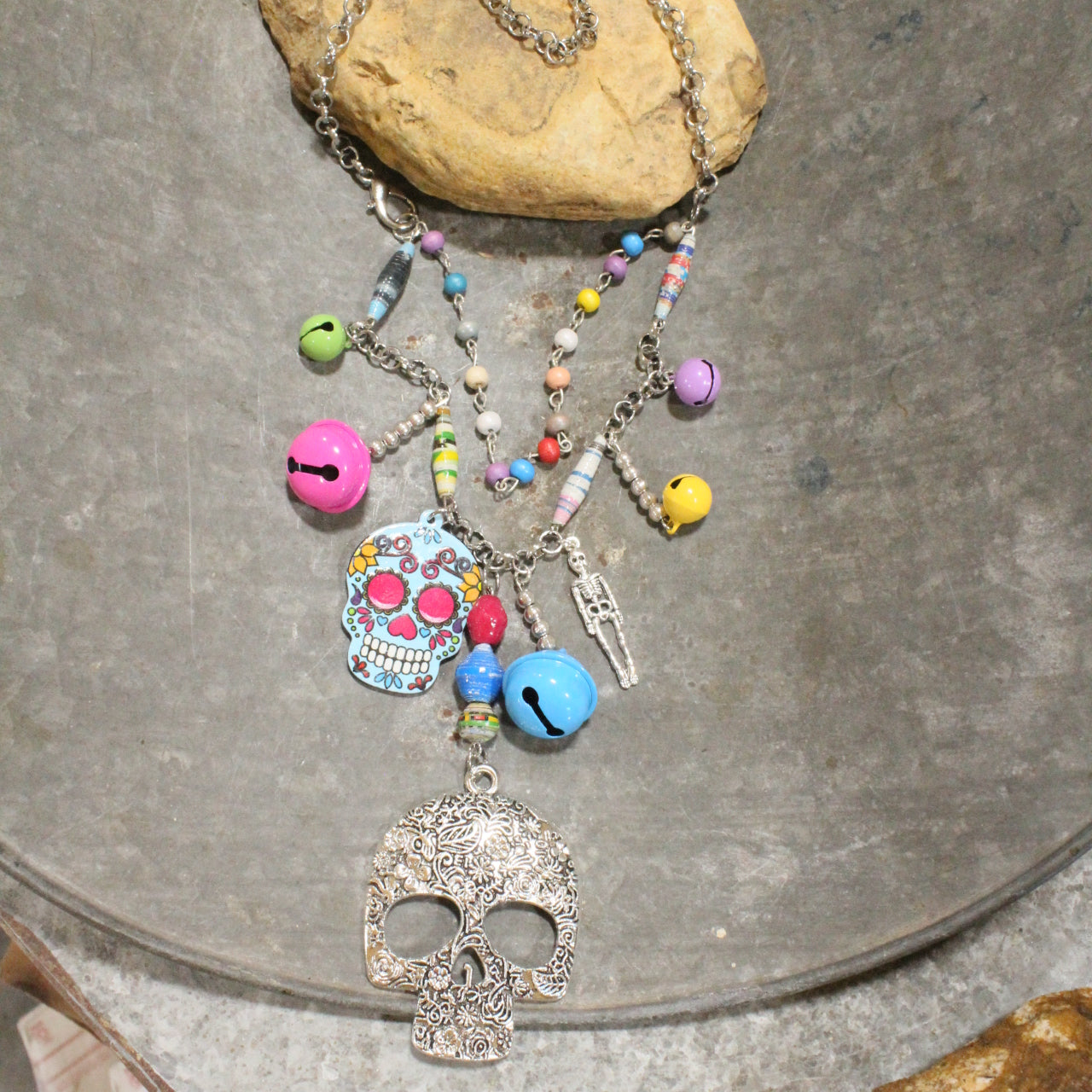 Day Of The Dead Halloween Layered Necklace